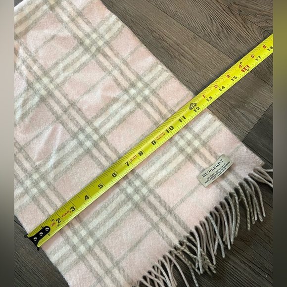 Extra long Burberry wool cashmere plaid cotton candy wide scarf wrap shawl - Picture 4 of 10